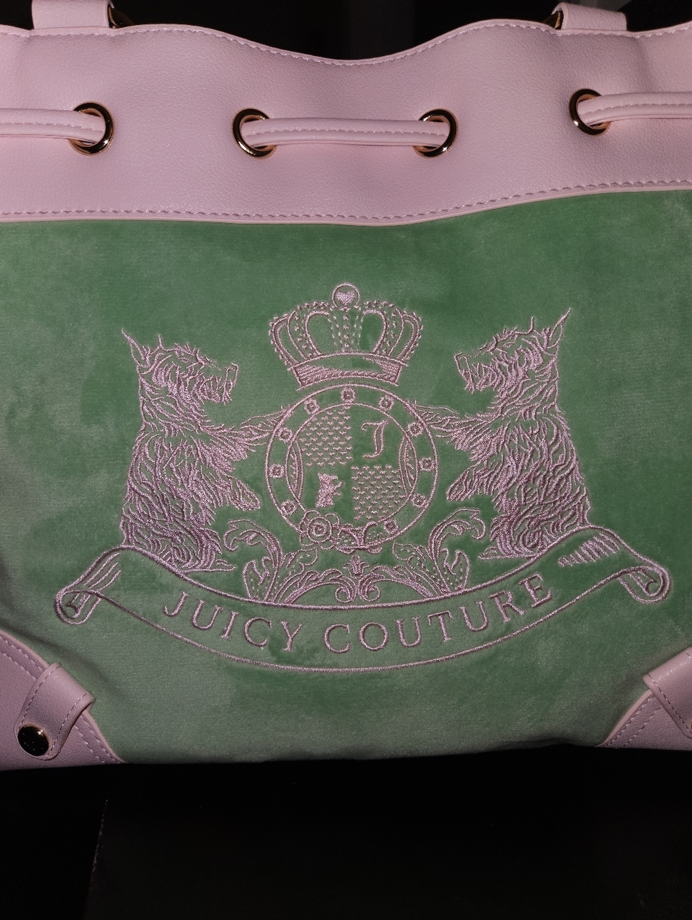 Juicy Couture Scottie Pink & Mint Tote Bag